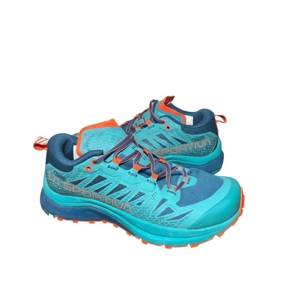 La Sportiva Blue and Orange Trail Running women’s size 7 Gore Tex jackal 2